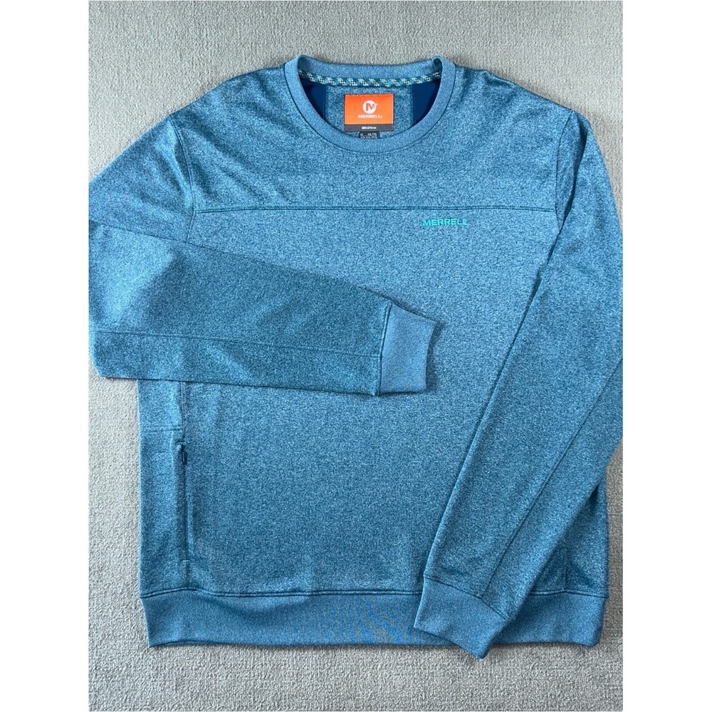 Merrell Mens Selectwick Long Sleeve Shirt‎ Blue XXL Tall Performance Quick Dry